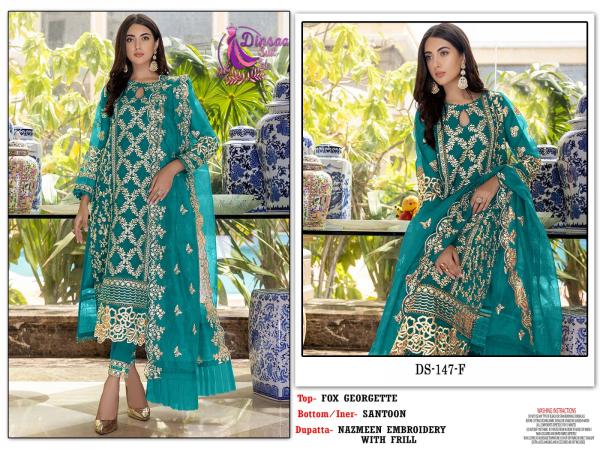 Dinsaa 147 E To H GeorgetteDesigner Pakistani Suit Collection